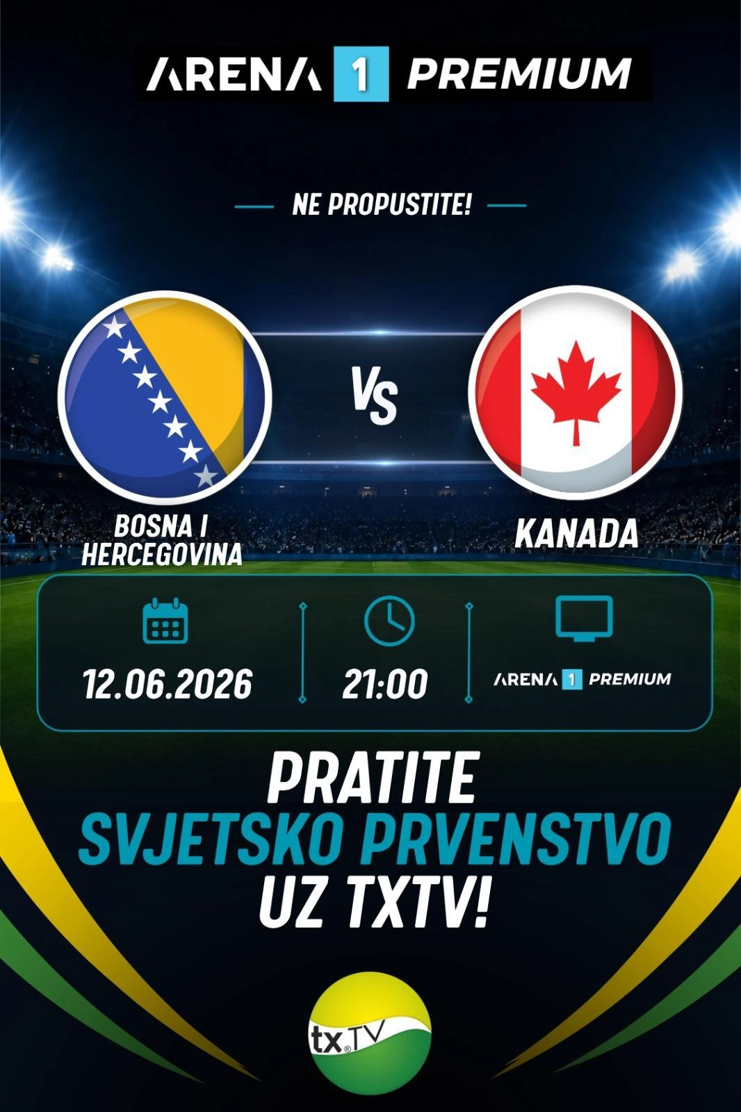 Svjetsko prvenstvo 2026 na Arena Sport kanalima!